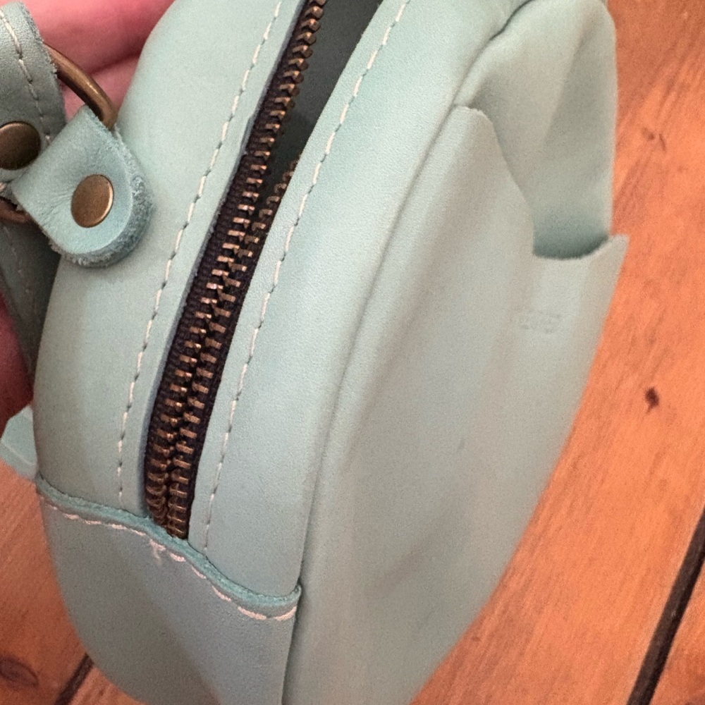 Portland leather large circle bag mint green - Picture 4 of 5